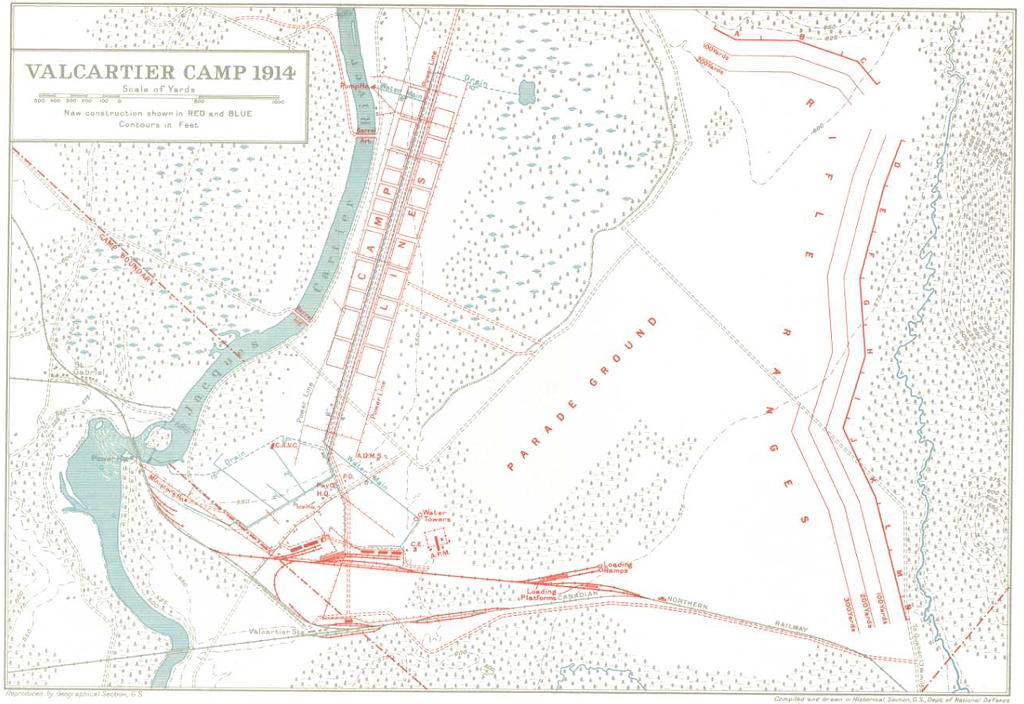 Map of Valcartier Camp